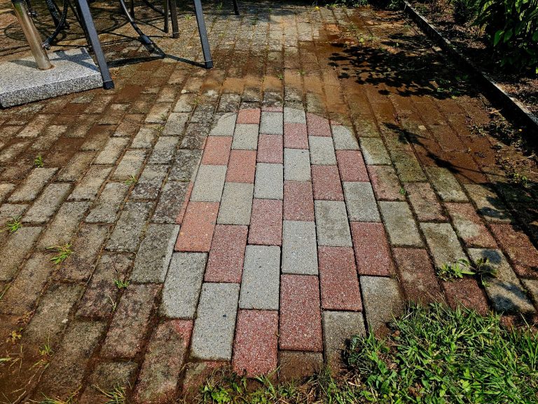 Steinreinigung Probefläche